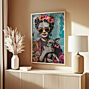 Papermoon Bild (Frida Chihuahua, B x H: 100 x 140 cm, Mit Passepartout, Rahmen Eiche) | BAUHAUS