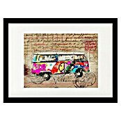 Papermoon Bild (VW Combi Art, B x H: 70 x 50 cm, Mit Passepartout, Rahmen Schwarz) | BAUHAUS