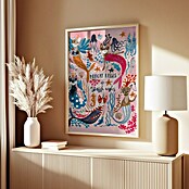 Papermoon Bild (Mercats and Caticorns, B x H: 70 x 100 cm, Ohne Passepartout, Rahmen Eiche) | BAUHAUS