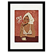 Papermoon Bild (Morning Coffee, B x H: 60 x 80 cm, Mit Passepartout, Rahmen Schwarz) | BAUHAUS