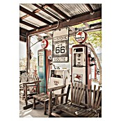 Papermoon Poster (Route 66 Gas Station, B x H: 60 x 80 cm, Mit Passepartout) | BAUHAUS