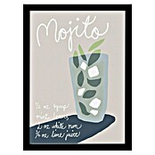 Papermoon Bild (Mojito Rezept, B x H: 70 x 100 cm, Ohne Passepartout, Rahmen Schwarz) | BAUHAUS