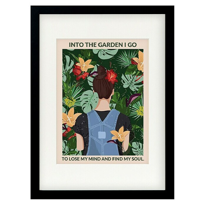 Papermoon Bild (Into the Garden, B x H: 60 x 80 cm, Mit Passepartout, Rahmen Schwarz) | BAUHAUS