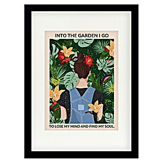 Papermoon Bild (Into the Garden, B x H: 100 x 140 cm, Mit Passepartout, Rahmen Schwarz)