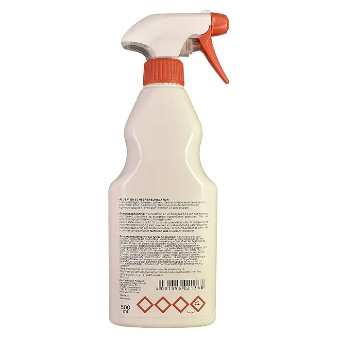 Yachticon Eliminador de algas y lamelibranquios - 500 ml, Líquida - Imagen de un frasco rociador Yachticon para eliminar algas y percebes.