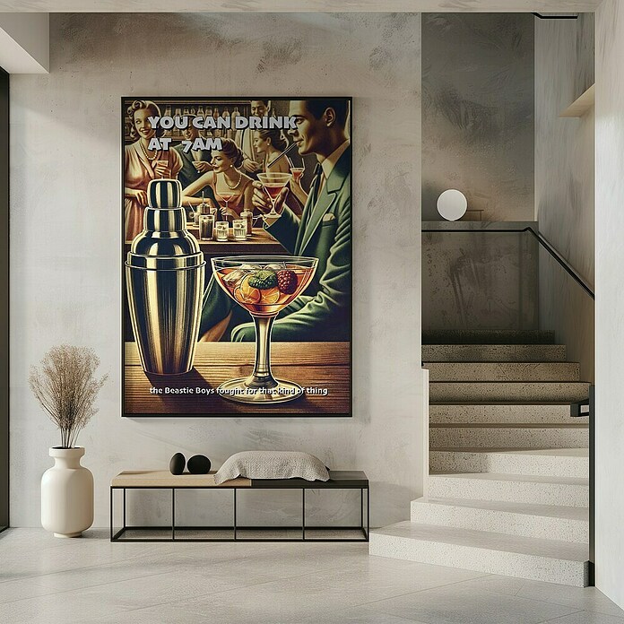 Papermoon Bild (You can Drink at 7 AM, B x H: 50 x 70 cm, Ohne Passepartout, Rahmen Schwarz) | BAUHAUS