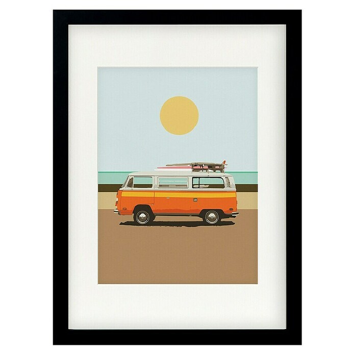 Papermoon Bild (Road Trip 1, B x H: 50 x 70 cm, Mit Passepartout, Rahmen Schwarz) | BAUHAUS