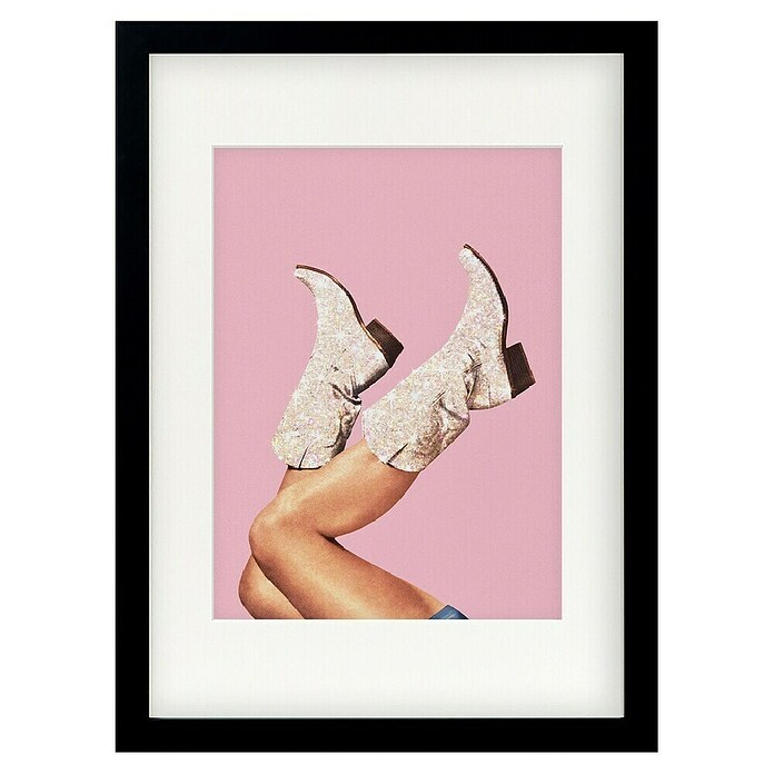 Papermoon Bild (Boots Glitter Pink, B x H: 70 x 100 cm, Mit Passepartout, Rahmen Schwarz) | BAUHAUS