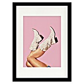 Papermoon Bild (Boots Glitter Pink, B x H: 70 x 100 cm, Mit Passepartout, Rahmen Schwarz) | BAUHAUS