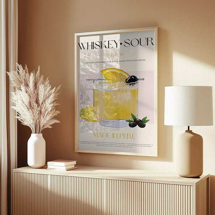 Papermoon Bild (Peru Whisky Bliss, B x H: 100 x 140 cm, Mit Passepartout, Rahmen Eiche) | BAUHAUS