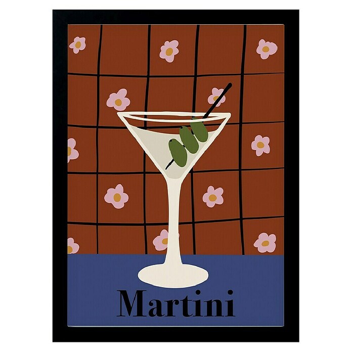 Papermoon Bild (Martini, B x H: 70 x 100 cm, Ohne Passepartout, Rahmen Schwarz) | BAUHAUS