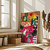 Papermoon Bild (Cat Lady, B x H: 40 x 50 cm, Mit Passepartout, Rahmen Eiche) | BAUHAUS