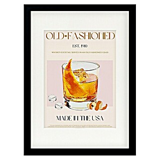 Papermoon Bild (Classic Cocktail, B x H: 80 x 110 cm, Mit Passepartout, Rahmen Schwarz)