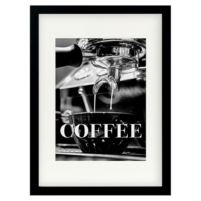 Papermoon Bild (Coffee Text, B x H: 70 x 100 cm, Mit Passepartout, Rahmen Schwarz) | BAUHAUS