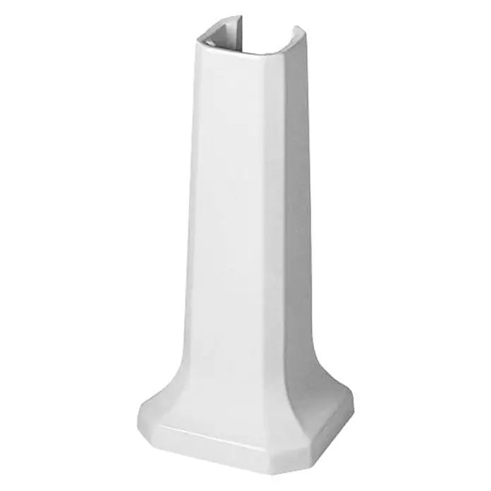 Duravit 1930 Waschbecken-Standsäule Typ 1 - Unbeschichtet, Keramik, Weiß - Ein weißer, eckiger Waschtischuntersatz aus Keramik mit einer Aussparung an der Oberseite zur Installation eines Waschbeckens.