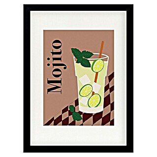 Papermoon Bild (Mojito, B x H: 80 x 110 cm, Mit Passepartout, Rahmen Schwarz)