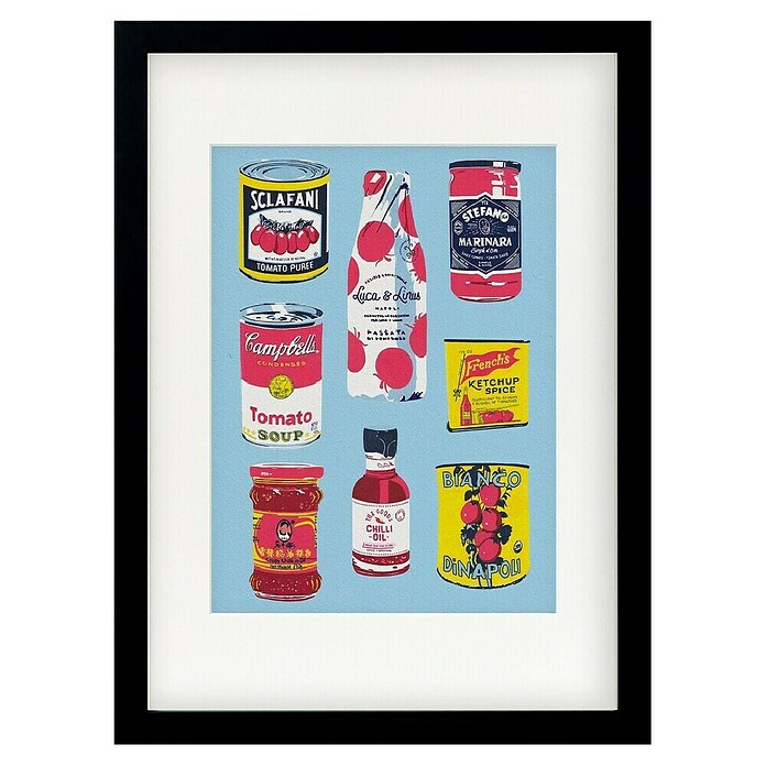 Papermoon Bild (Canned Tomatoes, B x H: 60 x 80 cm, Mit Passepartout, Rahmen Schwarz) | BAUHAUS