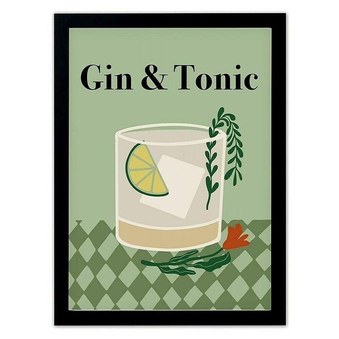 Papermoon Bild (Gin a Tonic, B x H: 50 x 70 cm, Ohne Passepartout, Rahmen Schwarz) | BAUHAUS