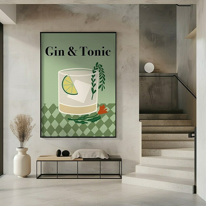 Papermoon Bild (Gin a Tonic, B x H: 100 x 140 cm, Mit Passepartout, Rahmen Schwarz) | BAUHAUS