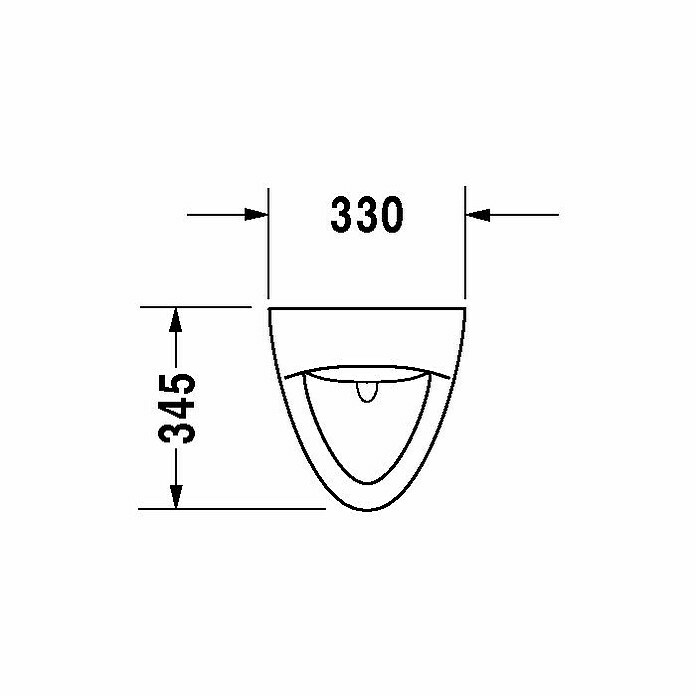 Duravit Urinal KatjaUnbeschichtet, Zulauf: Hinten, Absaugspülung, Farbe: Weiß Sketch