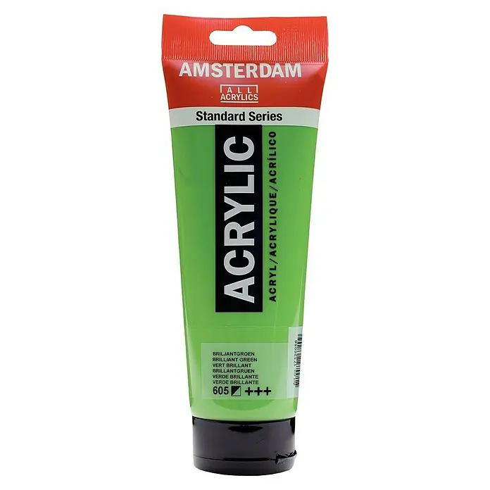 Talens Amsterdam Pintura acrílica Standard - Verde brillante, 250 ml, Tubo, Brillante - Tubo de pintura Amsterdam All Acrylics Standard Series 605 Verde Brillante para artistas y artesanos.