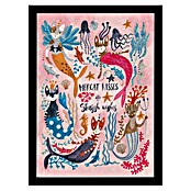 Papermoon Bild (Mercats and Caticorns, B x H: 50 x 70 cm, Ohne Passepartout, Rahmen Schwarz) | BAUHAUS