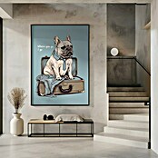 Papermoon Bild (Frenchie Want Travel, B x H: 100 x 140 cm, Ohne Passepartout, Rahmen Schwarz) | BAUHAUS
