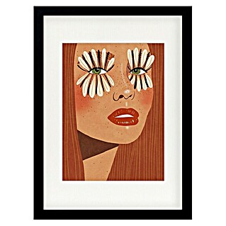 Papermoon Bild (Flower Eyes, B x H: 50 x 70 cm, Mit Passepartout, Rahmen Schwarz)