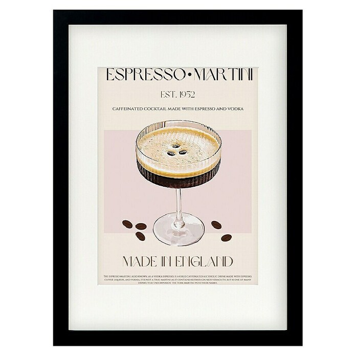 Papermoon Bild (Coffee Delighta, B x H: 60 x 80 cm, Mit Passepartout, Rahmen Schwarz) | BAUHAUS