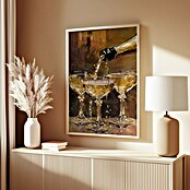 Papermoon Bild (Vintage Champagne, B x H: 40 x 50 cm, Mit Passepartout, Rahmen Eiche) | BAUHAUS