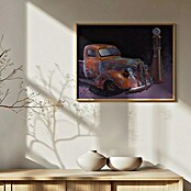 Papermoon Bild (Rusted Pickup Truck, B x H: 50 x 40 cm, Ohne Passepartout, Rahmen Eiche) | BAUHAUS