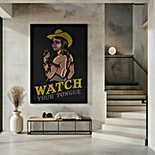 Papermoon Bild (Watch Your Tongue, B x H: 40 x 50 cm, Mit Passepartout, Rahmen Schwarz) | BAUHAUS