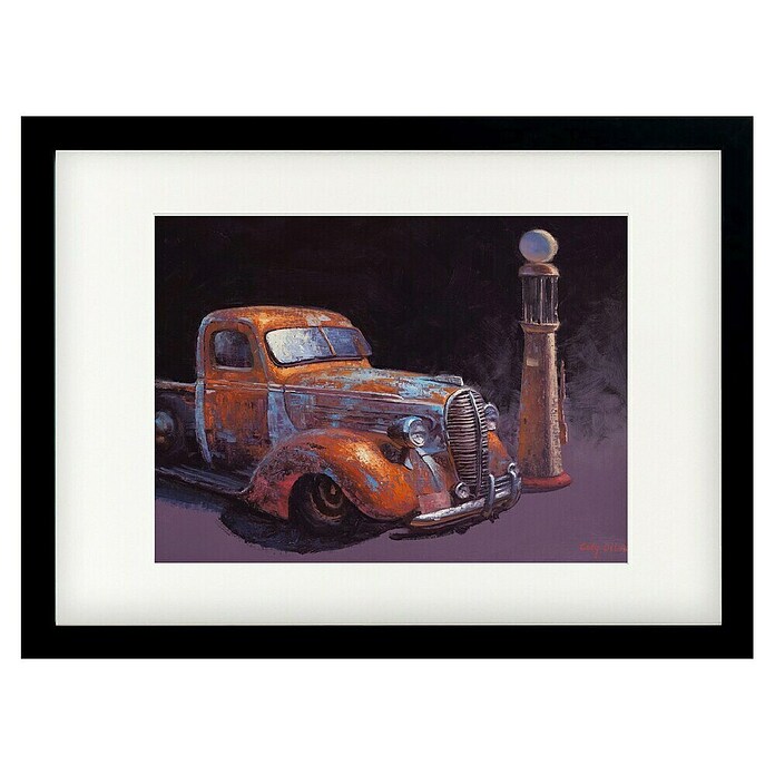 Papermoon Bild (Rusted Pickup Truck, B x H: 70 x 50 cm, Mit Passepartout, Rahmen Schwarz) | BAUHAUS