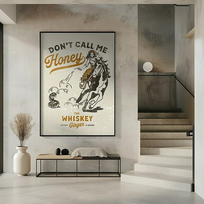 Papermoon Bild (Don´t Honey Print 2, B x H: 80 x 110 cm, Ohne Passepartout, Rahmen Schwarz) | BAUHAUS