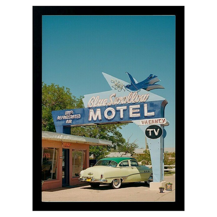 Papermoon Bild (Route 66, B x H: 40 x 50 cm, Ohne Passepartout, Rahmen Schwarz) | BAUHAUS