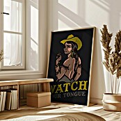 Papermoon Bild (Watch Your Tongue, B x H: 70 x 100 cm, Ohne Passepartout, Rahmen Eiche) | BAUHAUS