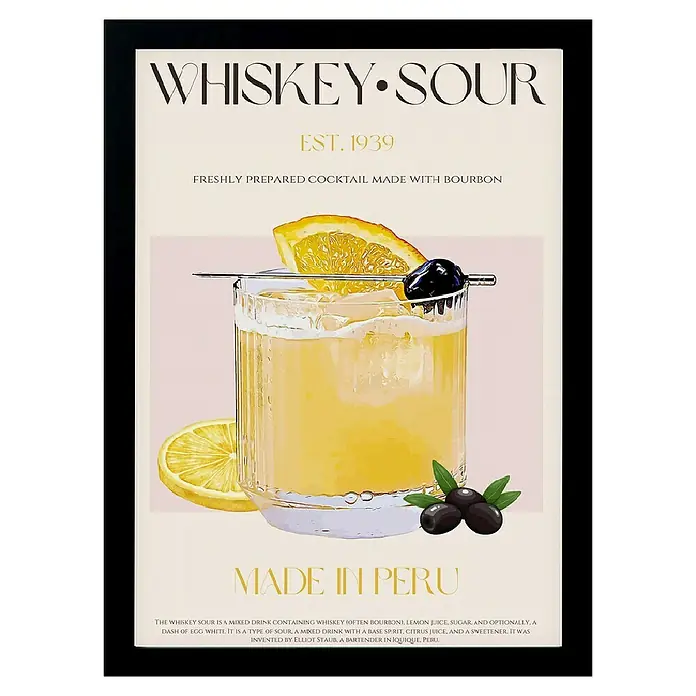 Papermoon BildPeru Whisky Bliss, B x H: 60 x 80 cm, Ohne Passepartout, Rahmen Schwarz - Vorderansicht