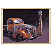 Papermoon Bild (Rusted Pickup Truck, B x H: 50 x 40 cm, Ohne Passepartout, Rahmen Eiche) | BAUHAUS