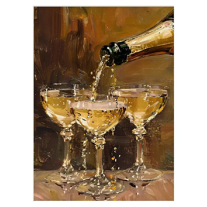 Papermoon PosterVintage Champagne, B x H: 70 x 100 cm, Mit Passepartout - Vorderansicht