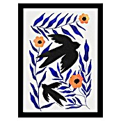 Papermoon Bild (Swallow Flowers, B x H: 60 x 80 cm, Ohne Passepartout, Rahmen Schwarz) | BAUHAUS