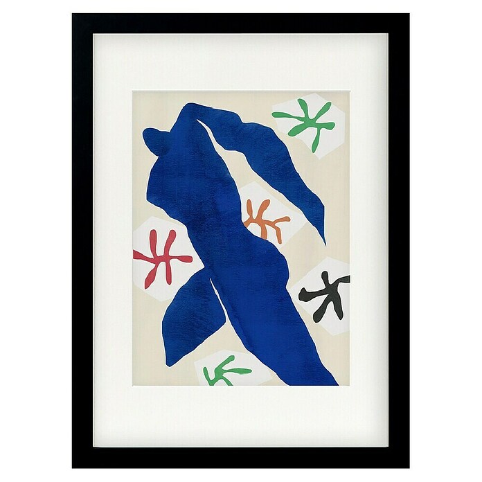 Papermoon Bild (Abstract Blue Figure, B x H: 100 x 140 cm, Mit Passepartout, Rahmen Schwarz) | BAUHAUS