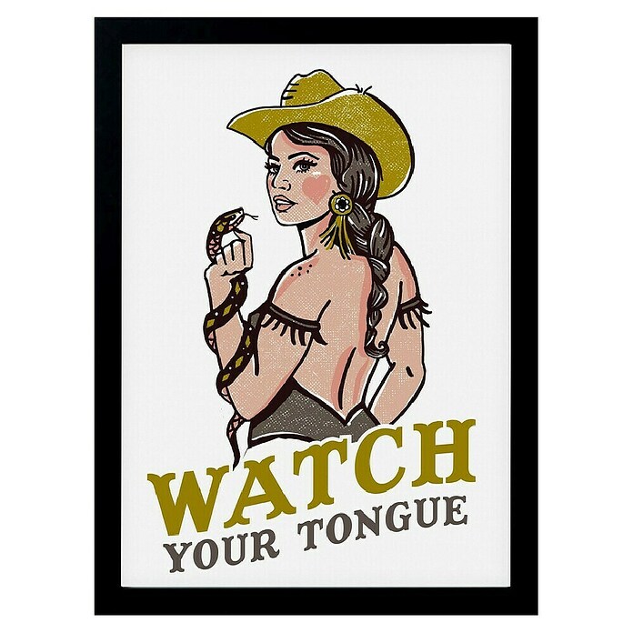 Papermoon Bild (Watch Your Tongue, B x H: 60 x 80 cm, Ohne Passepartout, Rahmen Schwarz) | BAUHAUS