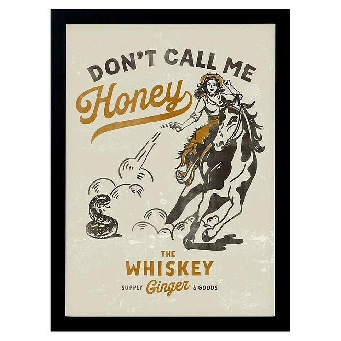 Papermoon Bild (Don´t Honey Print 2, B x H: 80 x 110 cm, Ohne Passepartout, Rahmen Schwarz) | BAUHAUS
