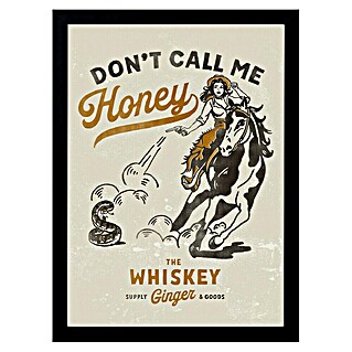 Papermoon Bild (Don´t Honey Print 2, B x H: 40 x 50 cm, Ohne Passepartout, Rahmen Schwarz)