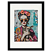 Papermoon Bild (Frida Chihuahua, B x H: 80 x 110 cm, Mit Passepartout, Rahmen Schwarz) | BAUHAUS
