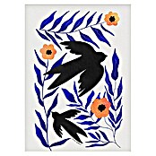 Papermoon Poster (Swallow Flowers, B x H: 40 x 50 cm, Mit Passepartout) | BAUHAUS