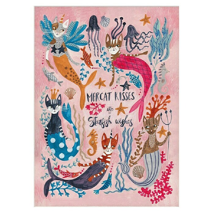 Papermoon Poster (Mercats and Caticorns, B x H: 50 x 70 cm, Mit Passepartout) | BAUHAUS