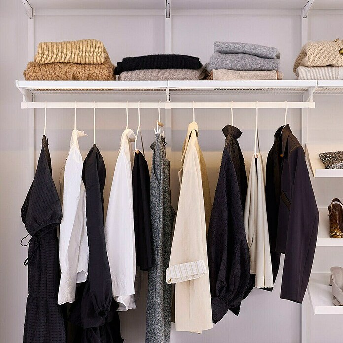 Elfa Garage+/Décor+ by Elfa Kleiderstange (Länge: 123,2 cm, Weiß, Passend für: Regalsystem Garage+/Décor+ by Elfa) | BAUHAUS