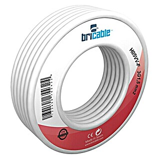 Bricable Cable unipolar Fase (H05VV-F, Número de cables: 3, 1,5 mm², 5 m, Blanco)