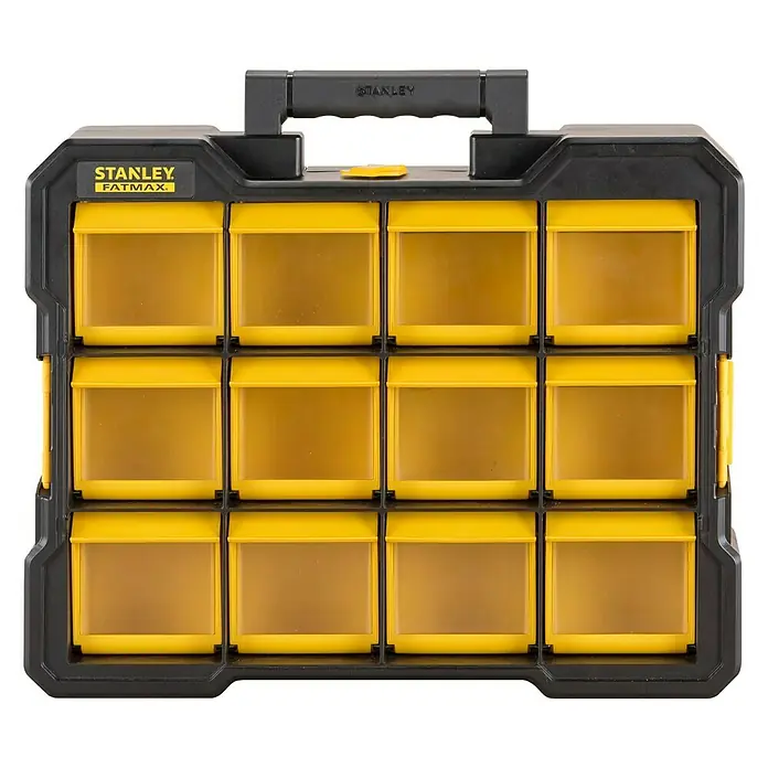 Stanley FatMax Kleinteilekoffer Flip Binnnnnn - Anzahl Fächer: 12 Stk. - Stanley Fatmax Sortierkoffer mit 12 Fächern, ideal zur Aufbewahrung von Kleinteilen, robust und übersichtlich.